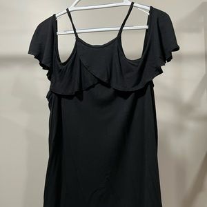 Black Drop Shoulder Top
